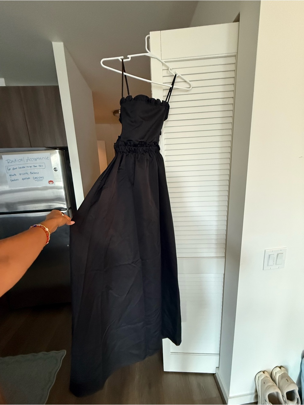 WeWoreWhat Black Spaghetti-Strap Maxi Dress
